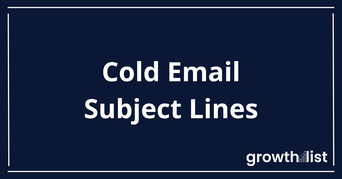 Cold Email Subject Lines